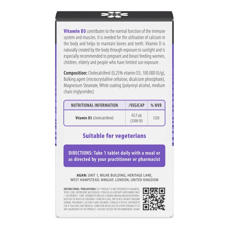 AGAN - Vitamin D3 2500IU - 30tabs